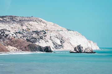Landschap naast de Rots van Aphrodites aan de kust van Paphos, Cyprus van Kingkev fotografie