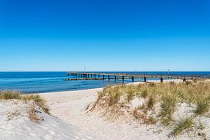 Seebrücke an der Ostseeküste in Wustrow auf dem Fischland-Dar