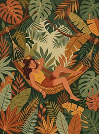 Tropical Hammock Relax Poster by rendyokt rendy