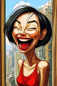 Laughing woman by Frank Heinz