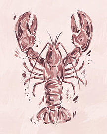 Modern Lobster Illustration in Soft Shades by Your unique art