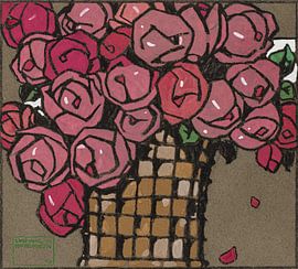 Rozenboeket (sjabloon voor het plakkaat van damesmodehuis Mayer Sundheimer), Ludwig Hohlwein - 1909 van Atelier Liesjes