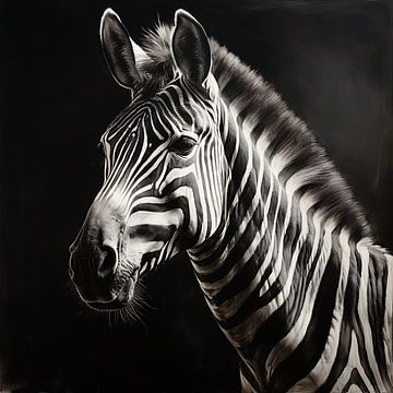 Gestreiftes Porträt - Das Zebra von Karina Brouwer