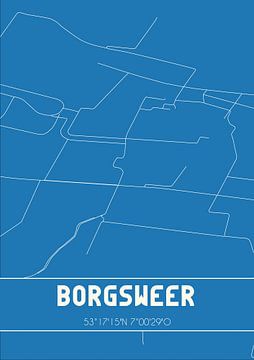 Blaupause | Karte | Borgsweer (Groningen) von Rezona