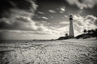 Cape Florida Lighthouse Key Biscayne II Black White by marlika art thumbnail