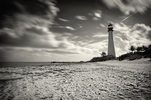 Cape Florida Leuchtturm Key Biscayne II Schwarz Weiß