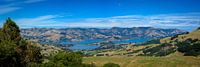 Panorama van de baai van Akaroa, Nieuw Zeeland van Rietje Bulthuis thumbnail