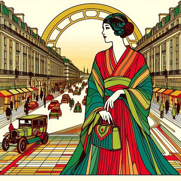Art Deco damesmode 1900 van Tatjana Korneeva