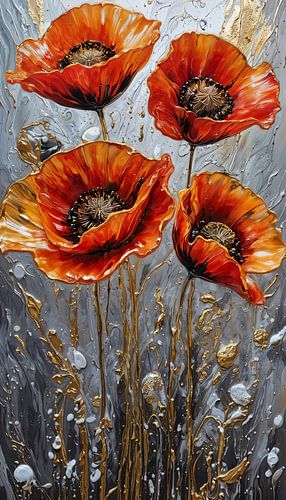 Fleurs d'or dans le silence gris