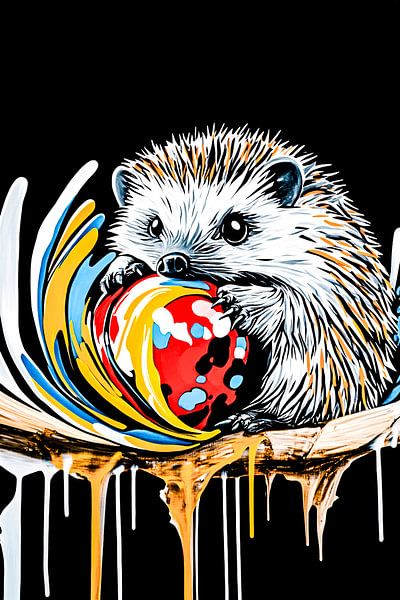 Painting hedgehog with colourful ball by Imperial Art House