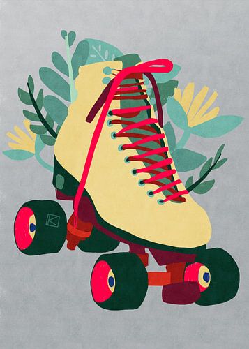 Rollschuhe mit Blumenmuster
