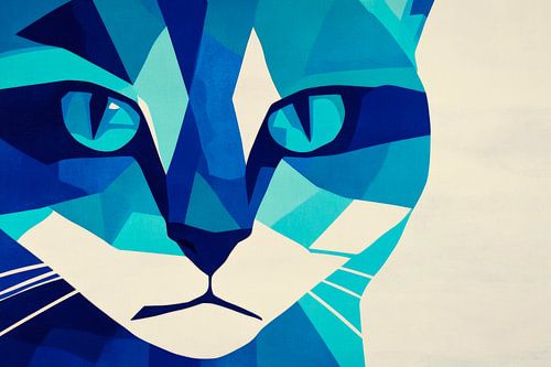 Blauwe kathedralen van kattenkunst