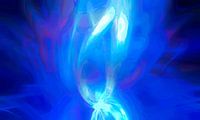 Lichtgevende Lotus Zen Abstractie Marine Blauw van Mad Dog Art thumbnail