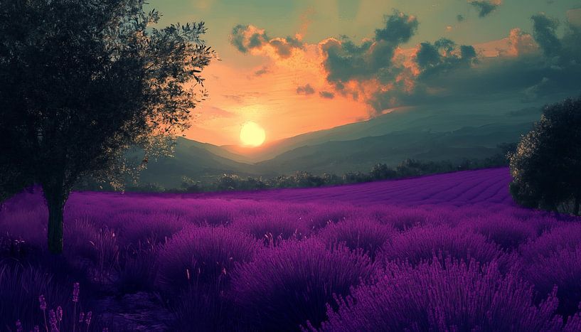 Lavendel velden artistiek panorama van TheXclusive Art