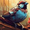 Natuurlijke Vogelkunst | Vogel van Blikvanger Schilderijen