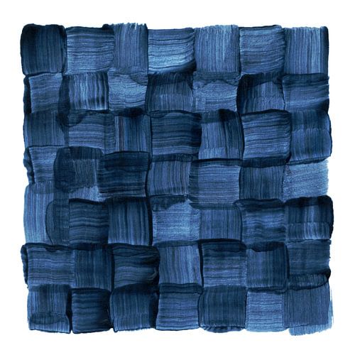 Indigo Watercolor Weave | Brushstroke Abstract