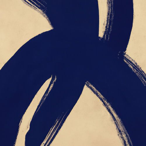 Moderne abstrakte Formen und Linien in Marineblau