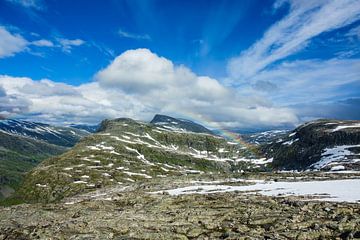 View from the mountain Dalsnibba in Norway van Rico Ködder