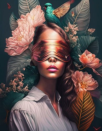 deep in thought about bronze flowers and pink sky