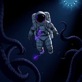 Astronaut in Space with Tentacles by MIROKKU