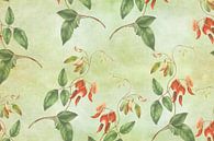 Vieux imprimé tropical rouge et vert par Vintage en botanische Prenten Aperçu