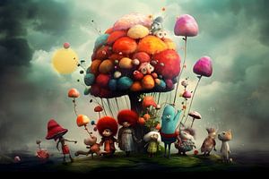 Bunte Blumenluftballons