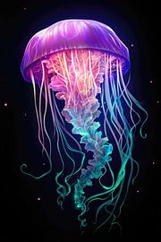 Qualle in Neonfarben