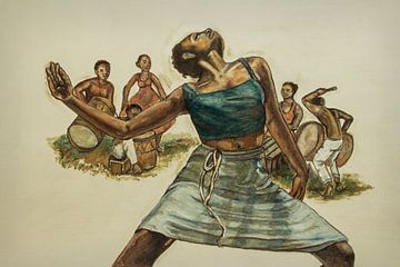 Afrikanisches Fest, Tanz mit Trommel
