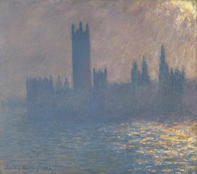 Parlamentsgebäude, Sonnenlichteffekt, Claude Monet von Meisterhafte Meister
