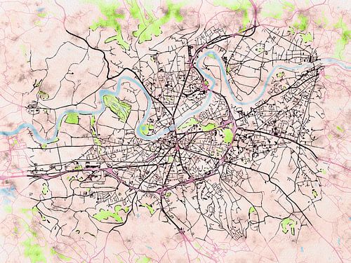 Kaart van Albi in de stijl 'Soothing Spring'