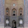Blauwe mozaïek tegels op een moskee in Oezbekistan van Photolovers reisfotografie