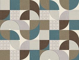 Palm Springs Desert Shapes Khaki Teal by Alexandra Weise