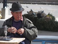 Tailor at the market in Guantualo