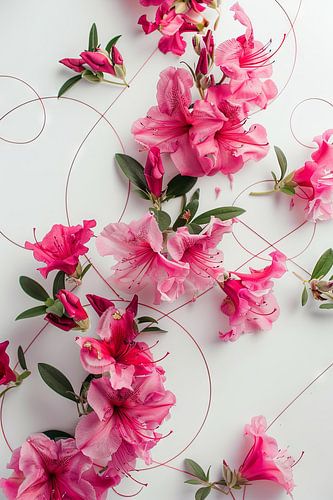 Azalea bloemen kunstwerk