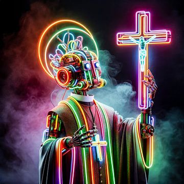 Robot Priester - Neon Gospel van The Incredibly Magical Photo Studio