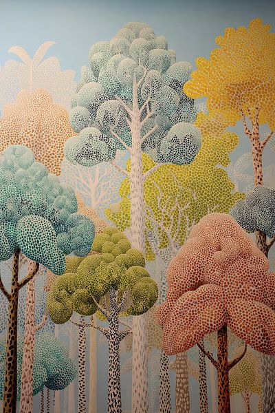 Kleurrijk Bos | Colorful Forest Dream van Bloemen Studio