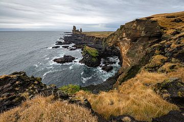 Point de vue Lóndrangar Islande sur Albert Mendelewski