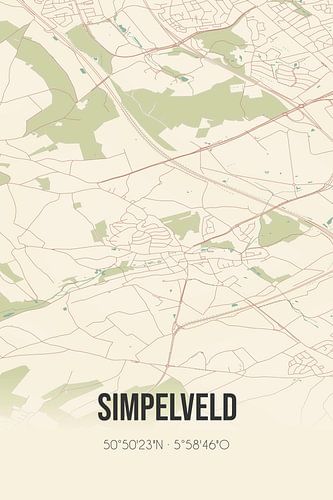 Alte Karte von Simpelveld (Limburg)
