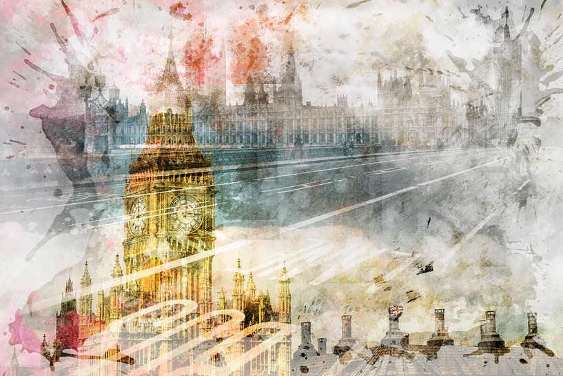 City Art Big Ben & Westminster Bridge II par Melanie Viola