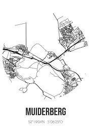 Muiderberg (Noord-Holland) | Carte | Noir et blanc sur Affiches de lieux
