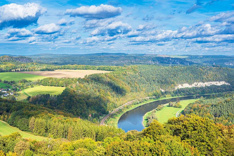 Blick über die Elbe auf die Sächsische Schweiz von Rico Ködder
