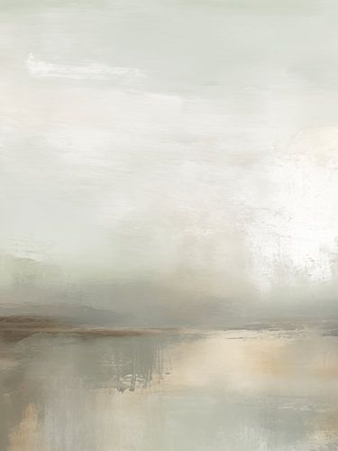 Modern minimalist grey abstract landscape painting