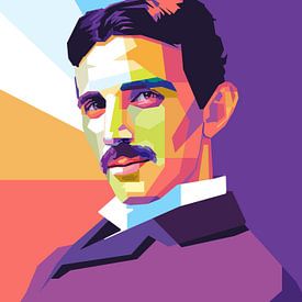 Nikola Tesla pop art portrait von sanggidesign