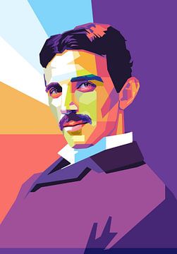 Nikola Tesla pop-art portret van sanggidesign