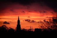 Coucher de soleil à Amersfoort par Sjoerd Mouissie Aperçu