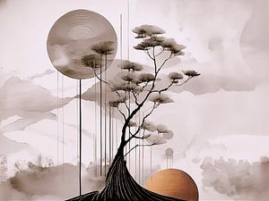 Japandi - WabiSabi Kunst - Serie: Japanische Landschaft -5