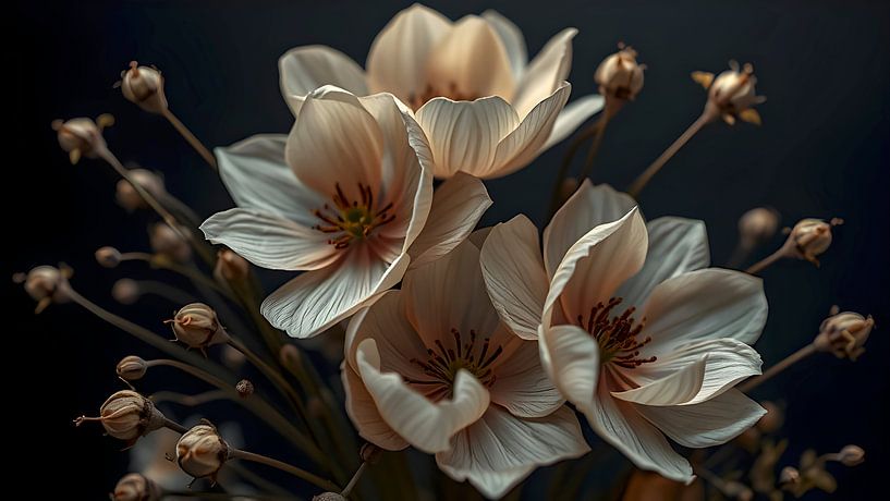Fantasy flowers in the golden morning light of the sun by FRESH Fine Art
