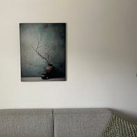 Klantfoto: Stilleven met een tak in een vaas  van Carla Van Iersel, als ArtFrame