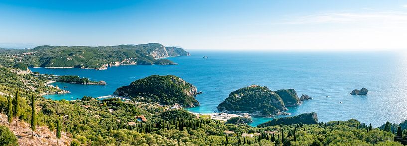Paleokastritsa Bay with Blue Lagoon by Leo Schindzielorz