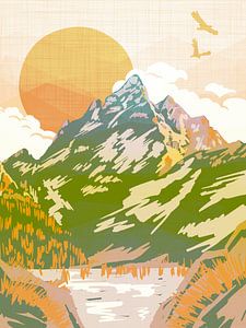 Berglandschaft mit Sonnenaufgang